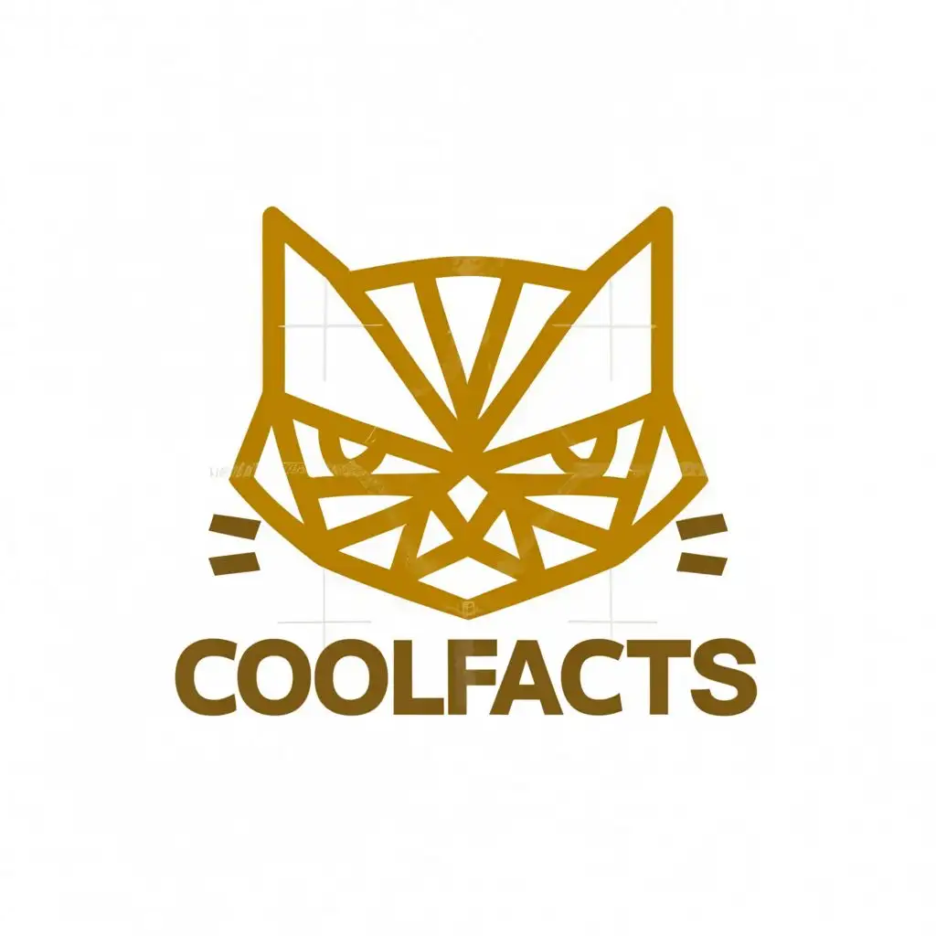 a logo design,with the text "cool facts", main symbol:cat,Minimalistic,clear background