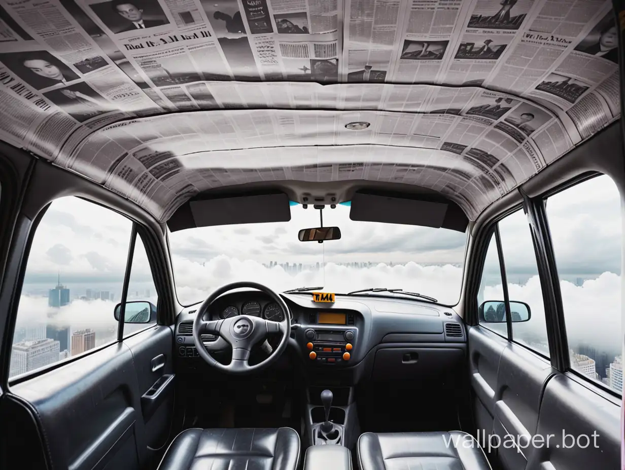 Urban-Adventure-Riding-in-a-Newspaper-Taxi-with-Head-in-the-Clouds