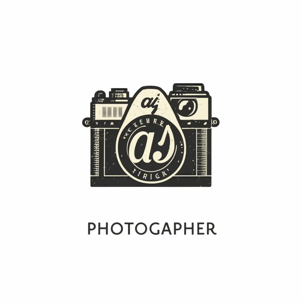 a logo design,with the text "photographer", main symbol:AJ,Moderate,be used in Entertainment industry,clear background