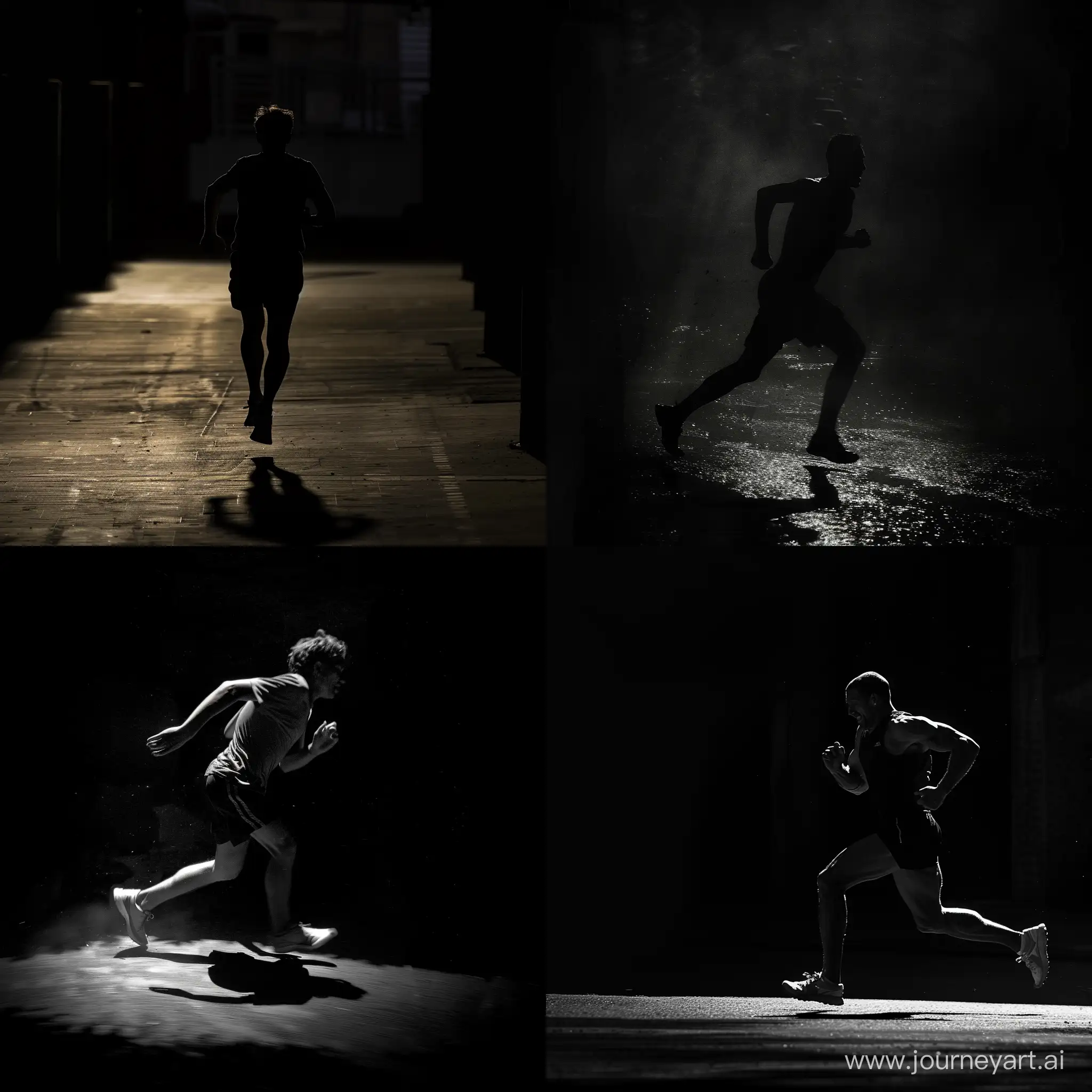 People-Jogging-in-the-Night-Amidst-Dim-Light