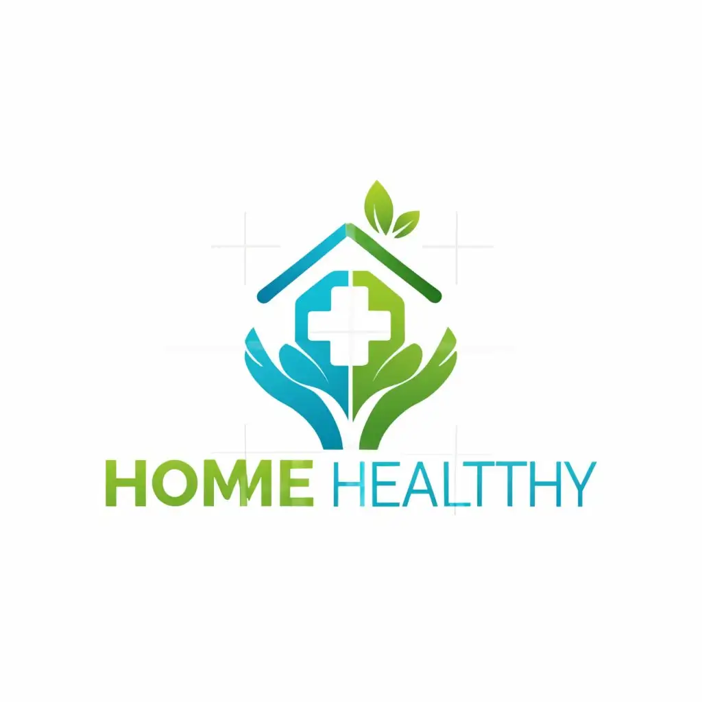 a logo design,with the text "HOME HEALTHY", main symbol:a Medical icon  with home icon,Moderate,be used in Medical Dental industry,clear background