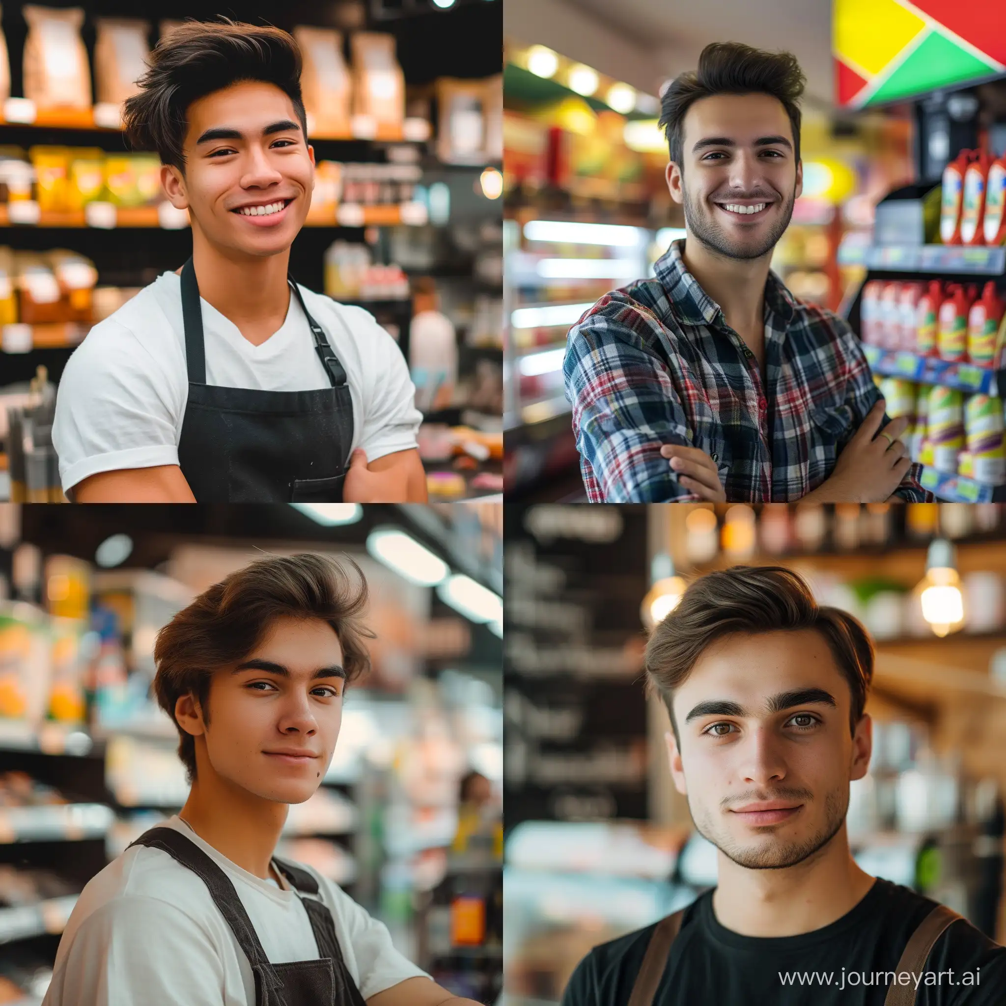 Medium-shot photo of an Attractive 23-year-old male cashier