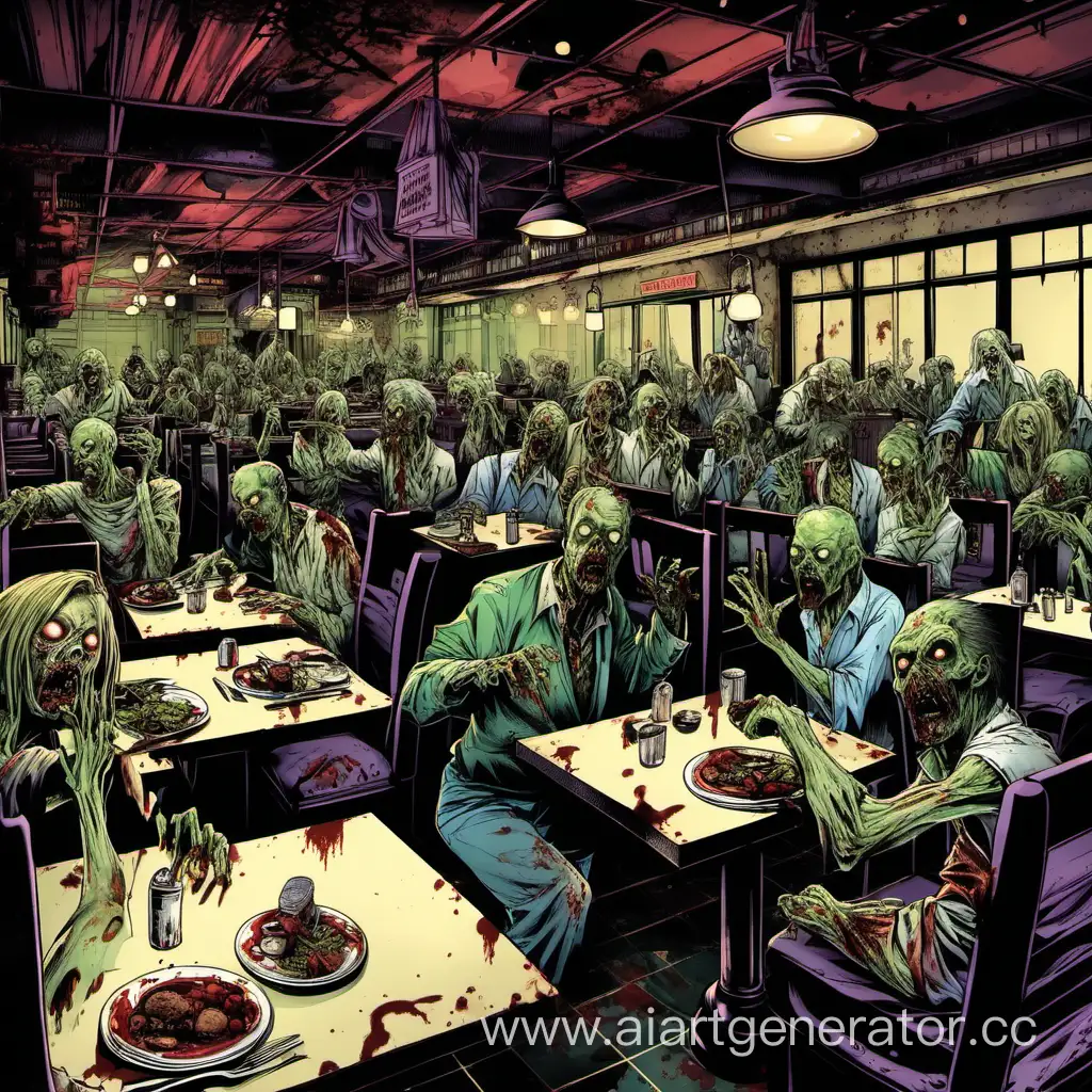 ресторан наполненый зомби