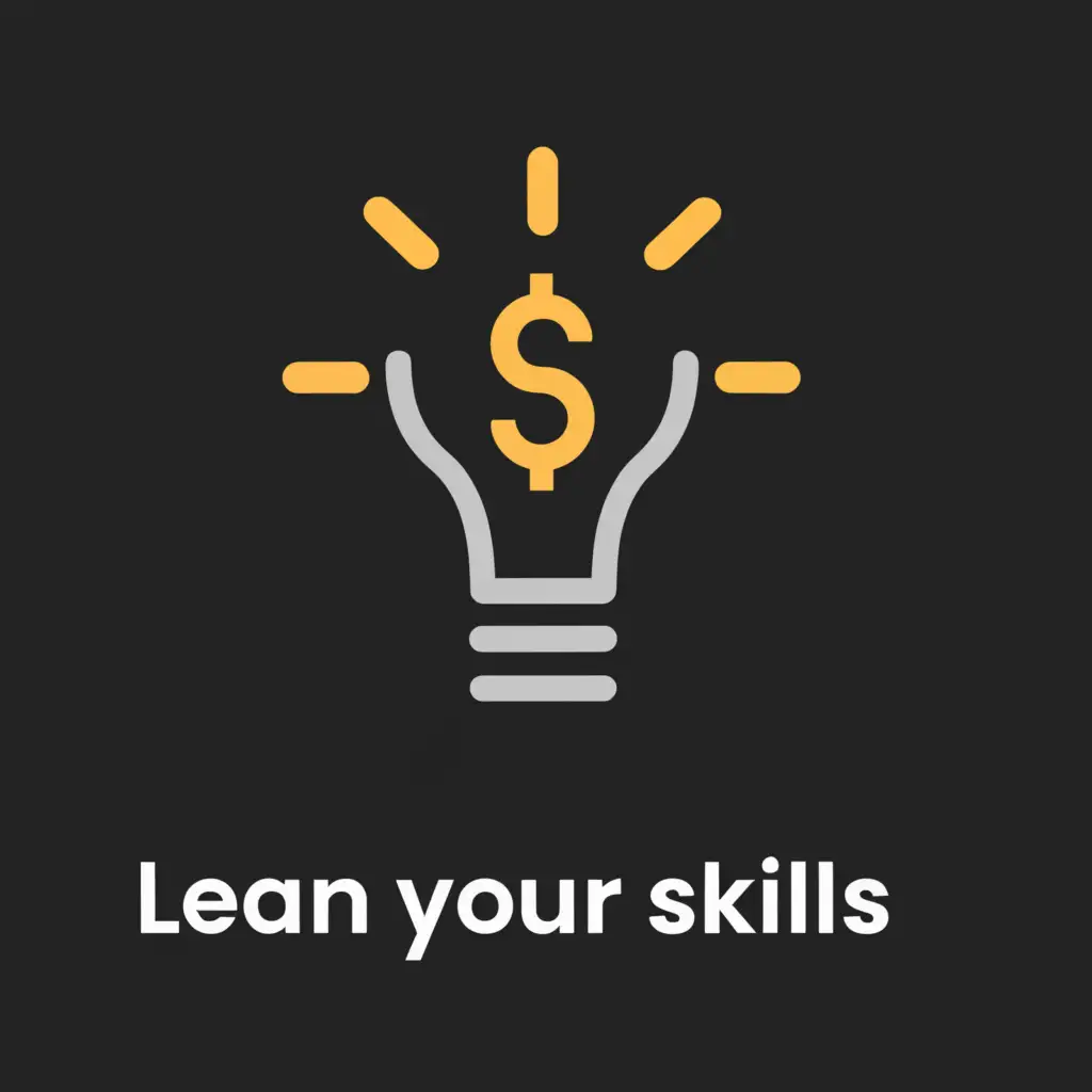 a logo design,with the text "Learn Your Skills", main symbol:A light bulb glowing on a black background,Minimalistic,be used in Education industry,clear background