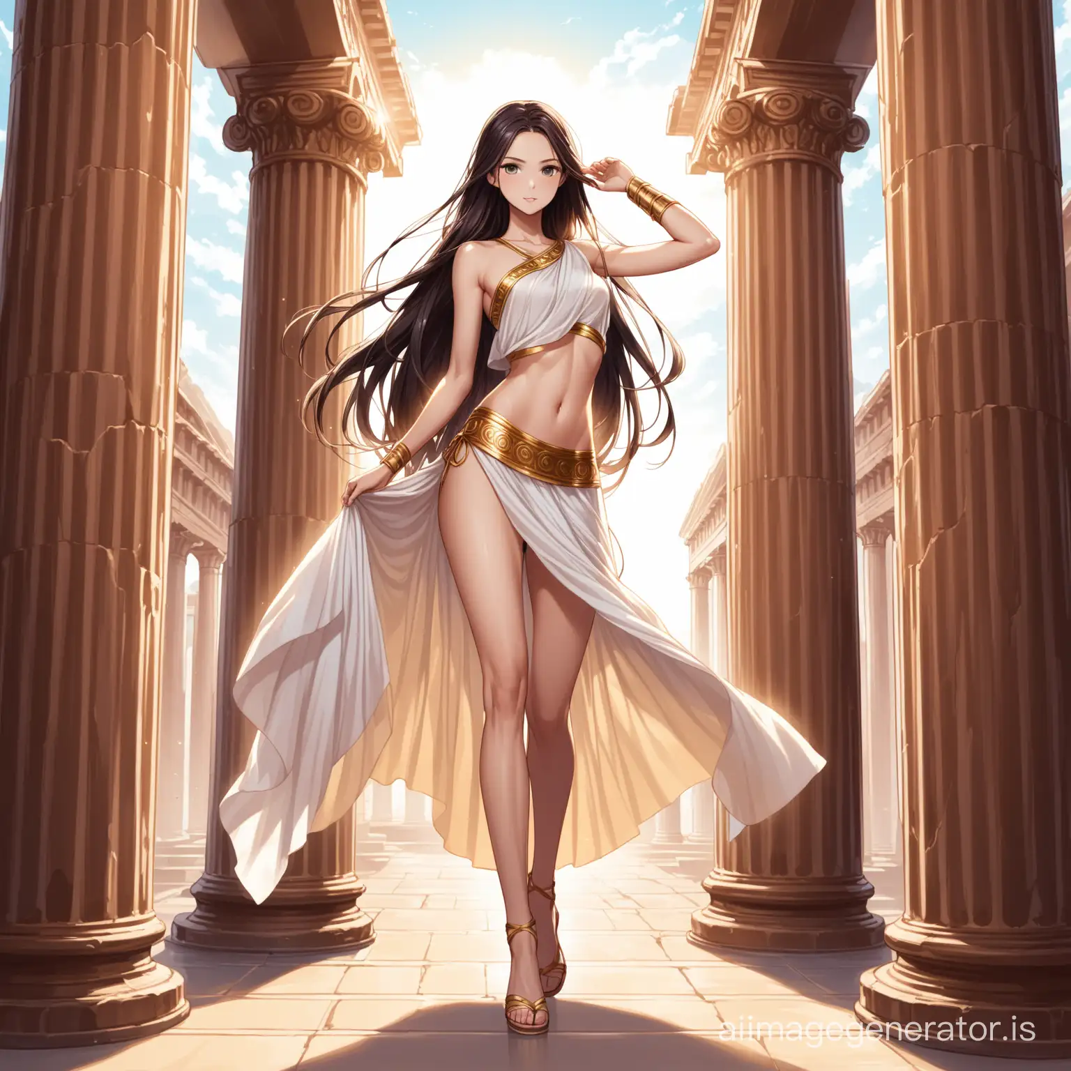 Elegant-Woman-in-Sheer-Toga-Amidst-Classical-Roman-Pillars