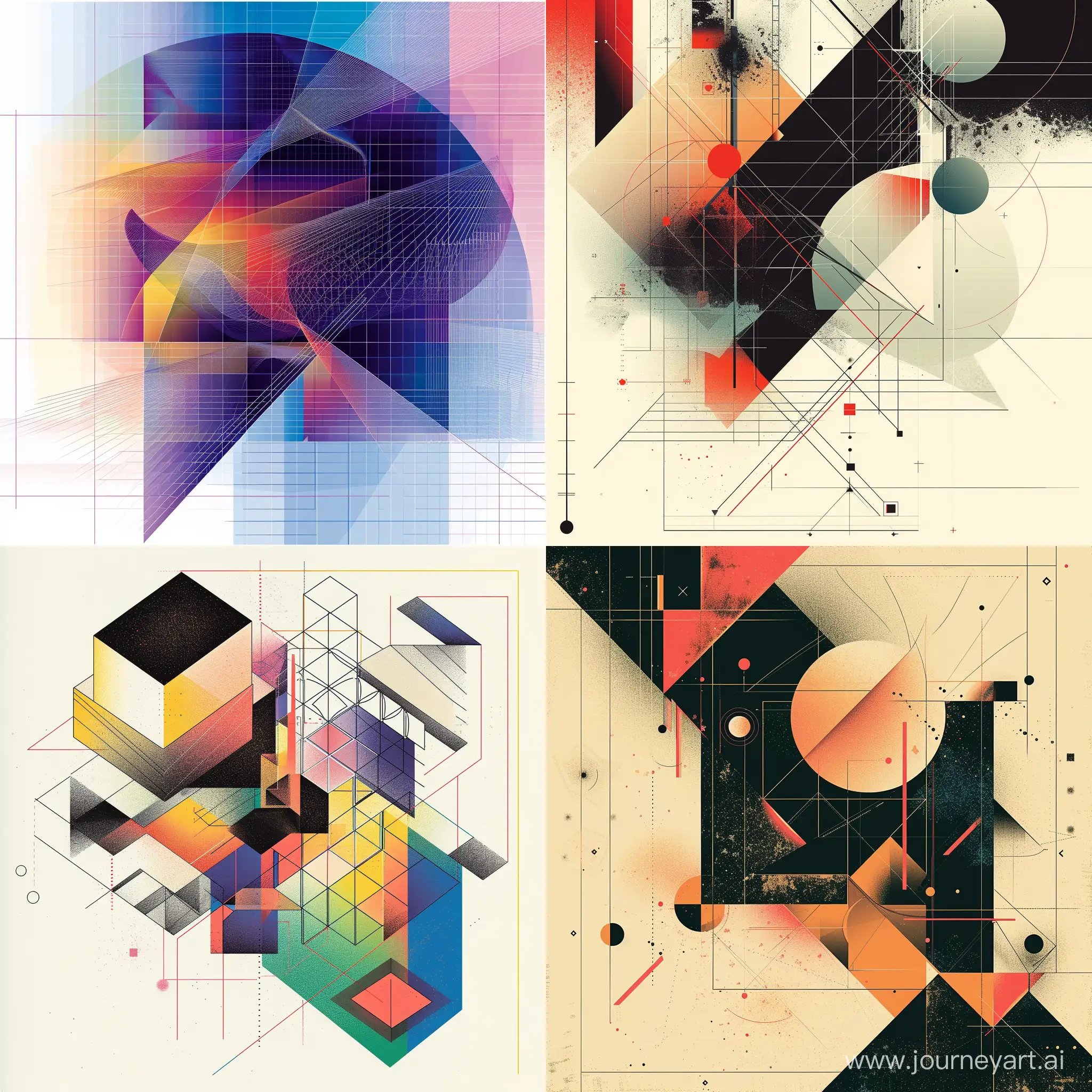 Very precise Euclidean Geometry, Geometric abstract, book cover, adobe illustration.
