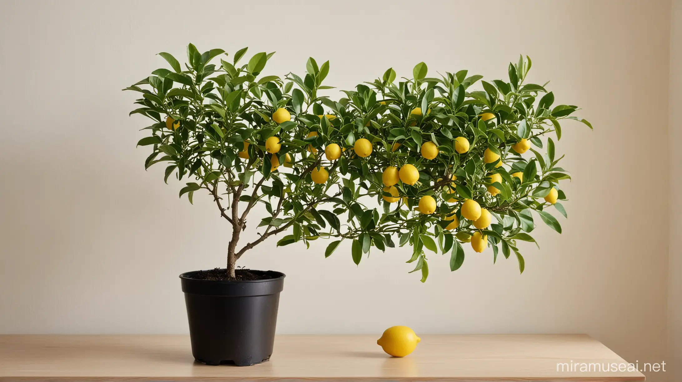 Lush Lemon Plant Thriving in Home Garden Oasis