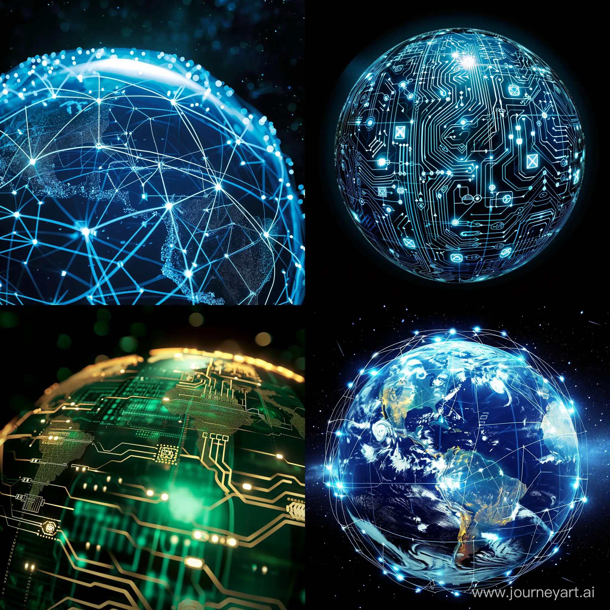 Image of a globe with interconnected circuits