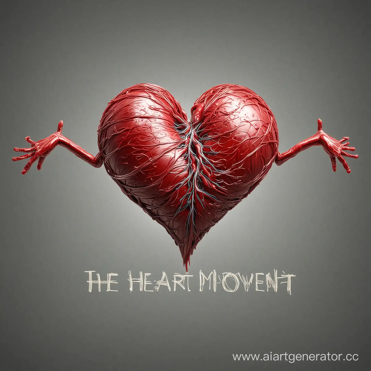 "Сердце любит движение" . Создать изображение на основе данного заголовка, чтобы там был и сам заголовок