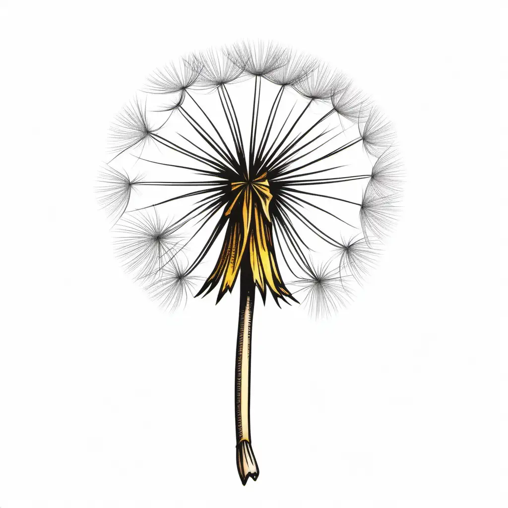 Dandelion Parachute Pappus on White Background