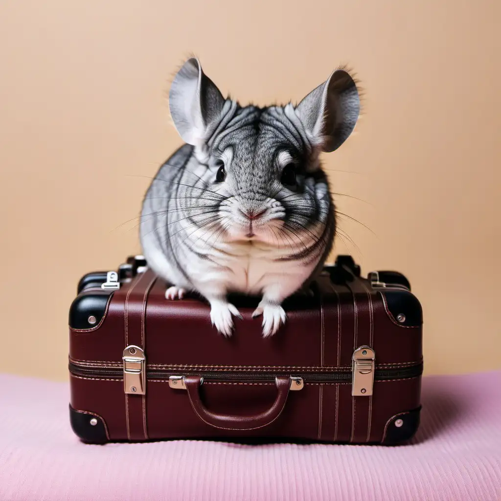 Adorable Chinchilla Explorer on an Exciting Journey