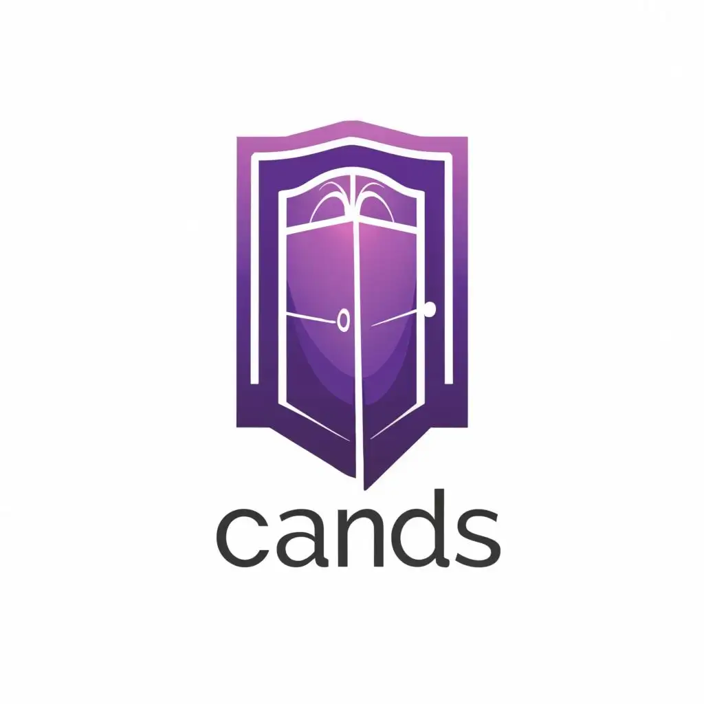 logo, Purple Door, with the text "CARDS", typography, be used in Entertainment industry
