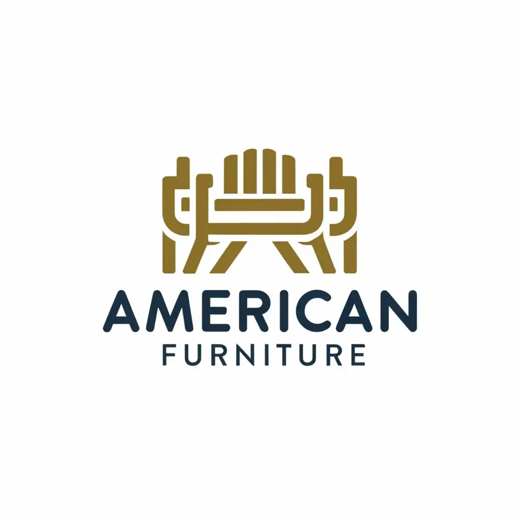 a logo design,with the text "American Furniture", main symbol:Furniture,Minimalistic,be used in Construction industry,clear background