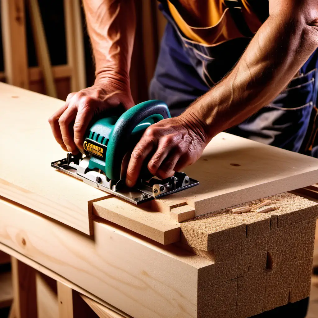 Skilled Carpenter at Work Crafting Exquisite Woodwork