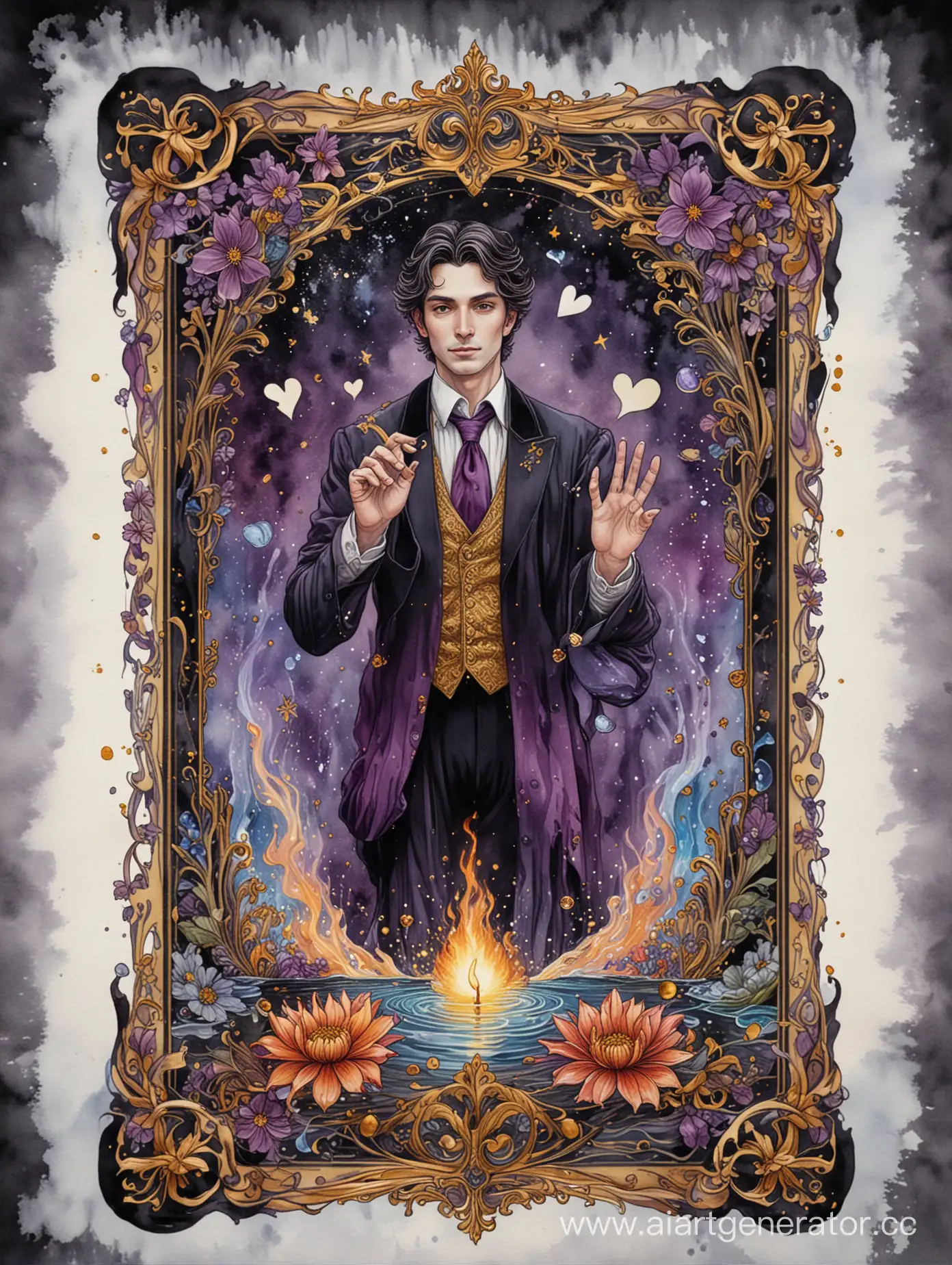 Magician-Tarot-Card-Modern-Business-Suit-Juggling-Money-and-Hearts