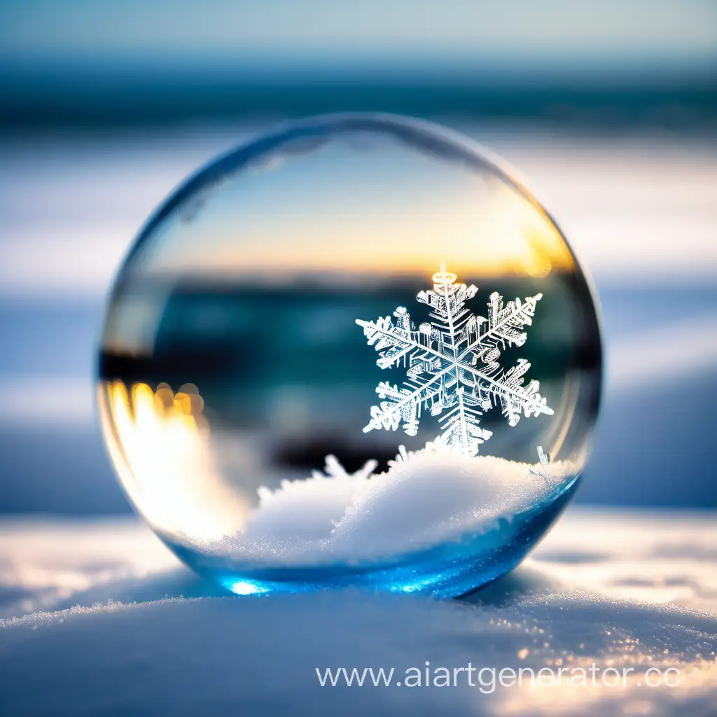 Winter-Sea-Glass-Ball-with-Snowflakes