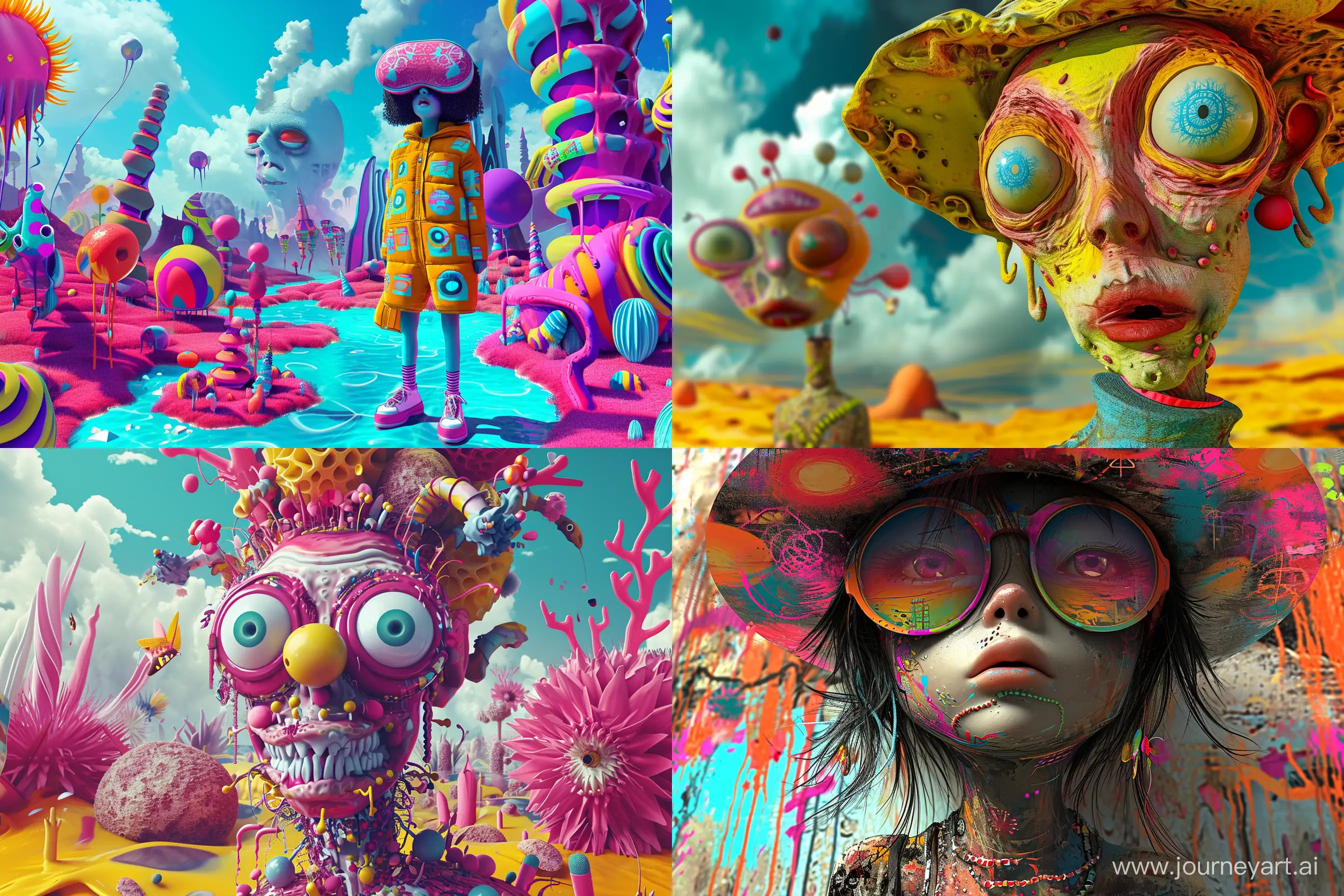 Pop Surrealism
A character in a vibrant and bizarre world, reminiscent of pop surrealism art. --ar 3:2