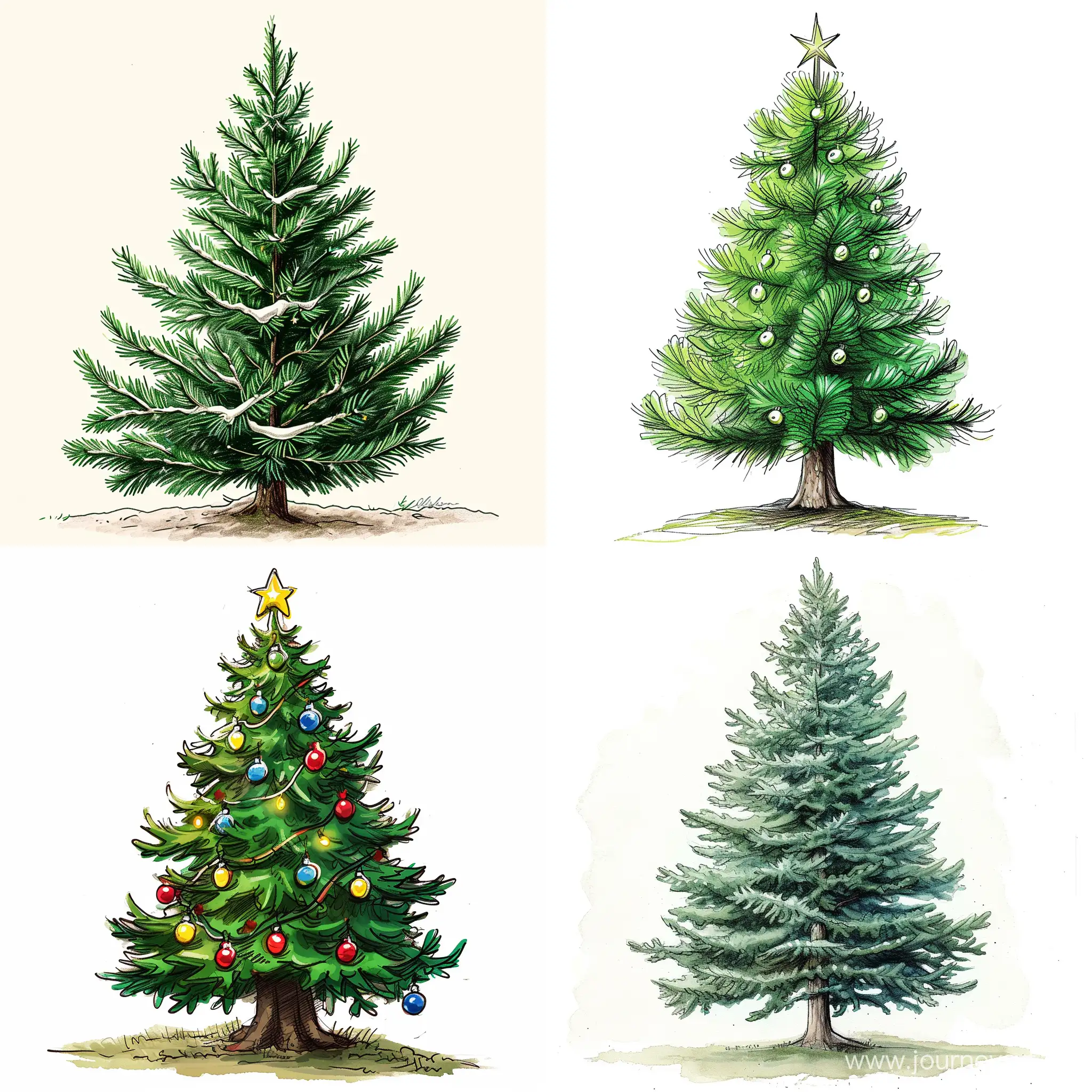 Festive-Christmas-Tree-Drawing-with-Vibrant-Colors