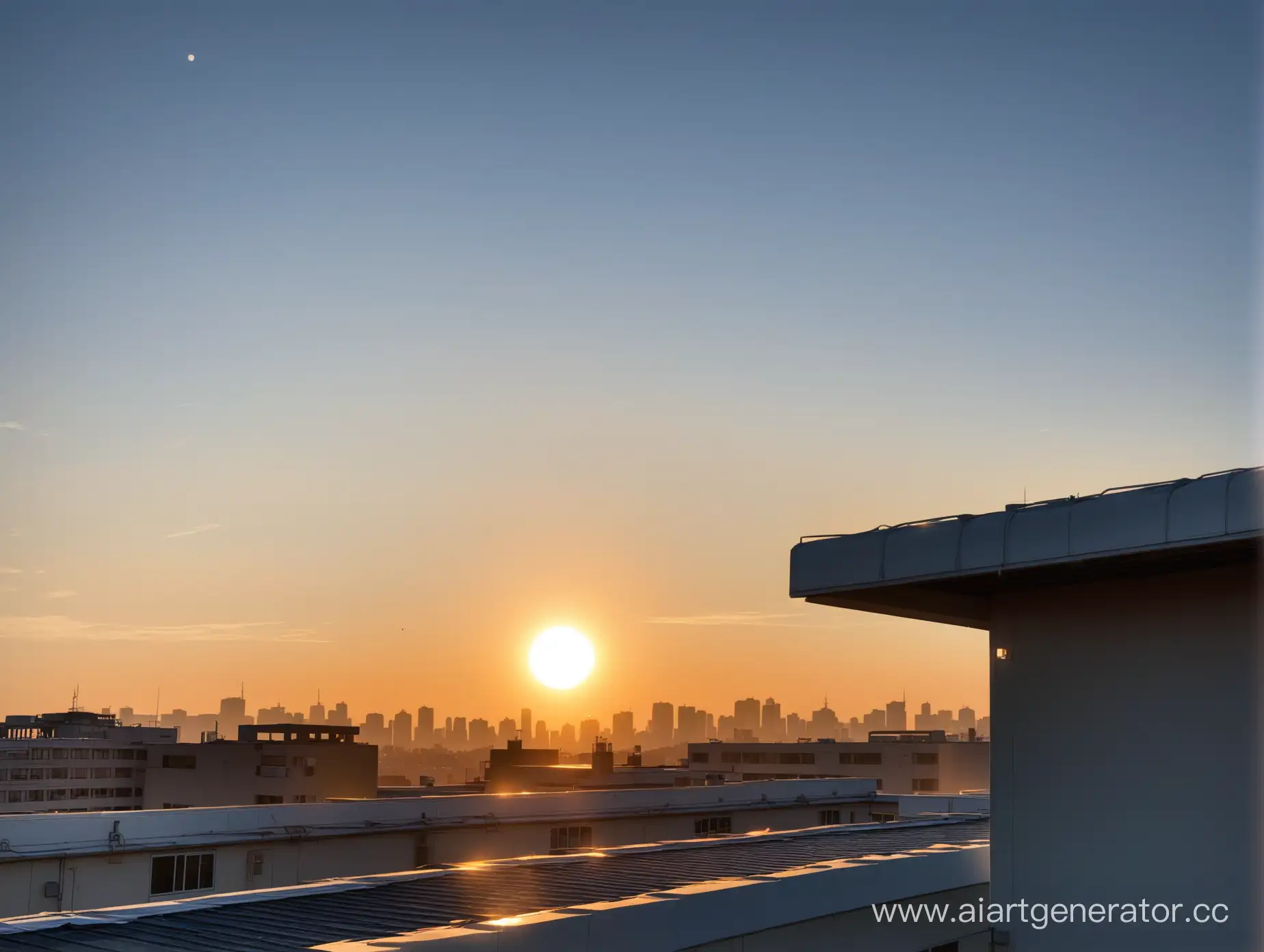 Urban-Hospital-Rooftop-View-with-Morning-Sunlight