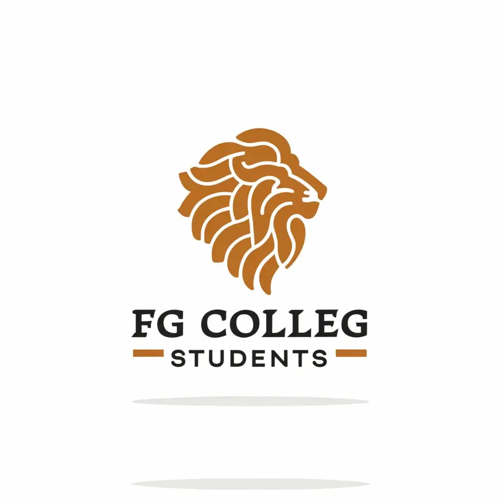 a logo design,with the text "Fg college students", main symbol:Lion,Moderate,be used in Education industry,clear background