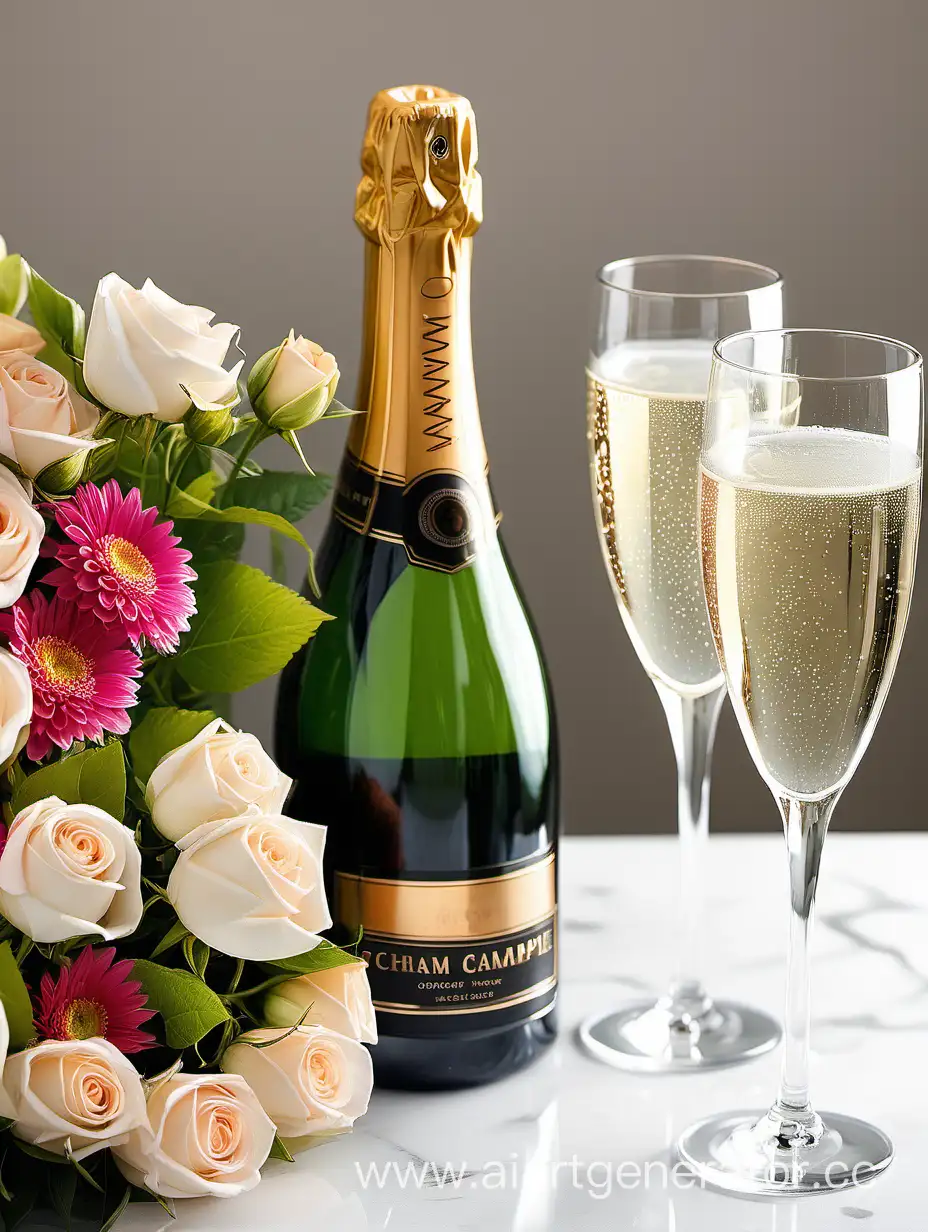 Elegant-Floral-Celebration-with-Champagne-Blossoming-Joy