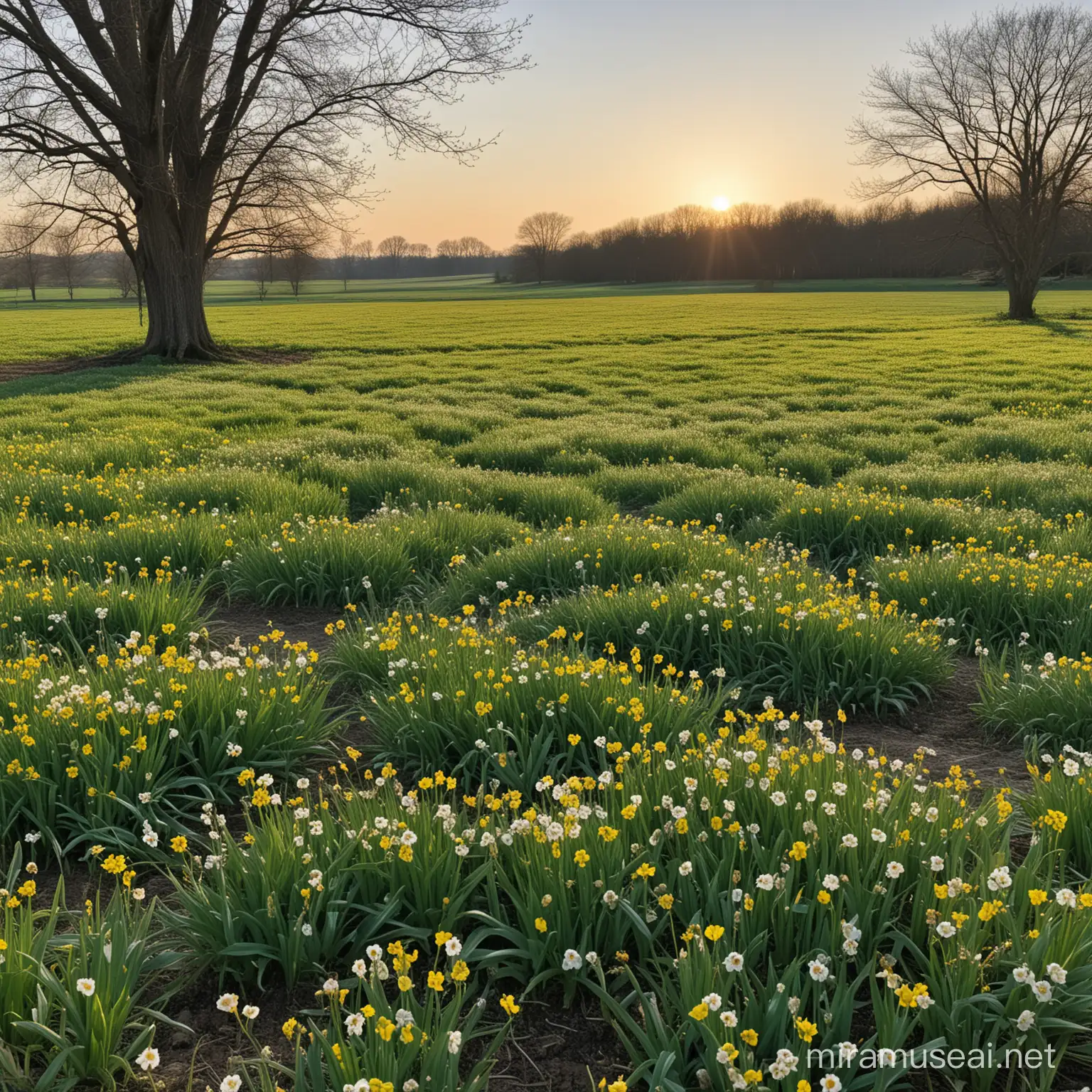 Lush Meadows in Full Bloom During Spring Awakening