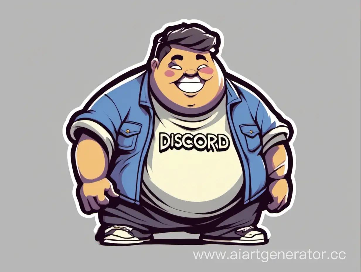 Joyful-Fat-Person-Wearing-Discord-TShirt