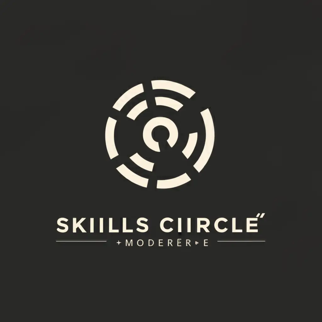 a logo design,with the text "skills circle", main symbol:a circle with white angles on black,Modéré,be used in Juridique industry,clear background