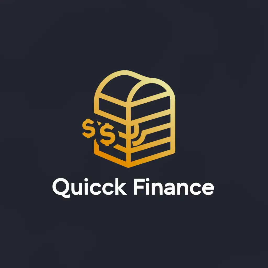 a logo design,with the text "Quick Finance", main symbol:Treasure Chest Animated,Minimalistic,be used in Finance industry,clear background
