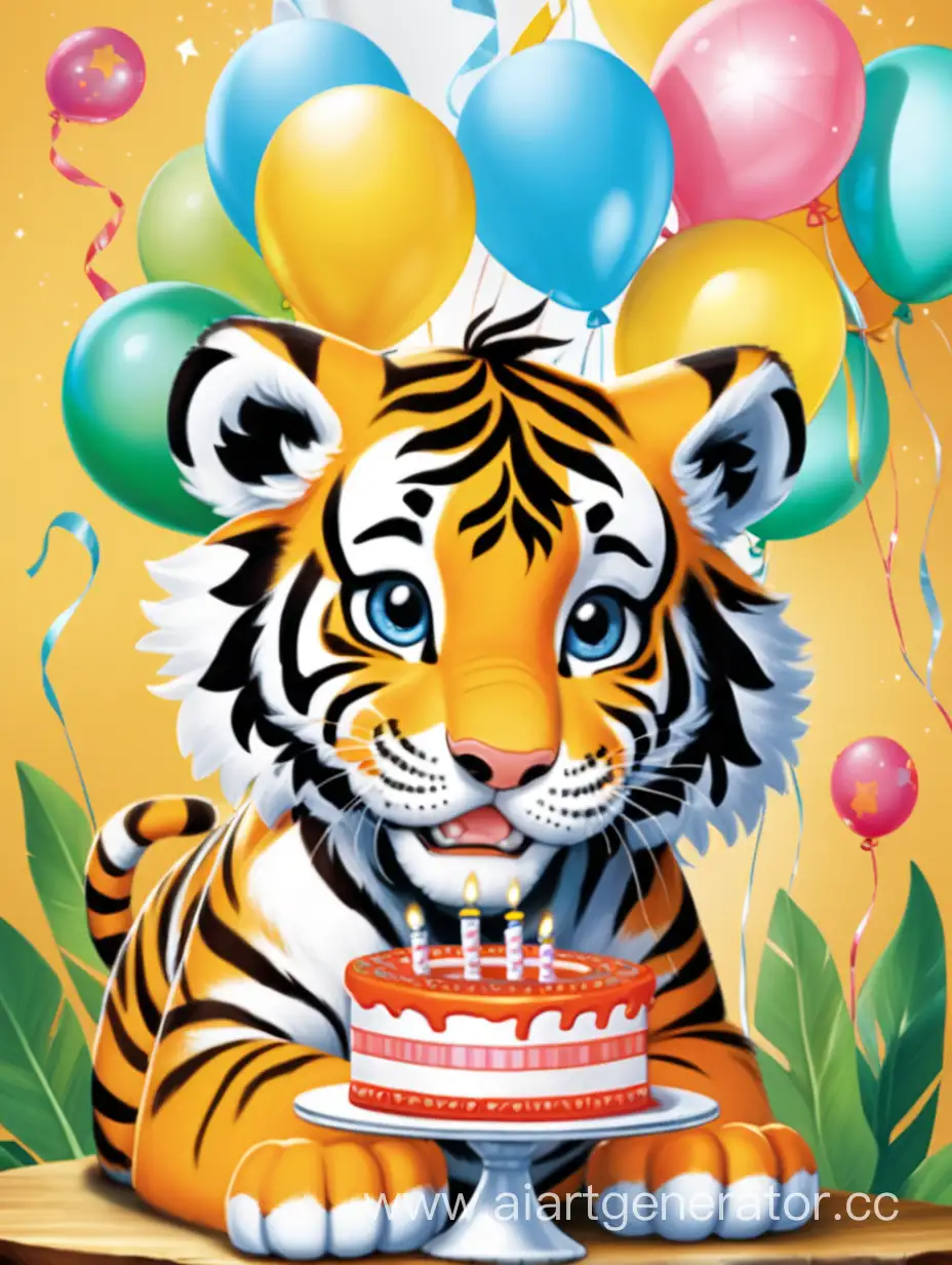 У тигрёнка день рождения