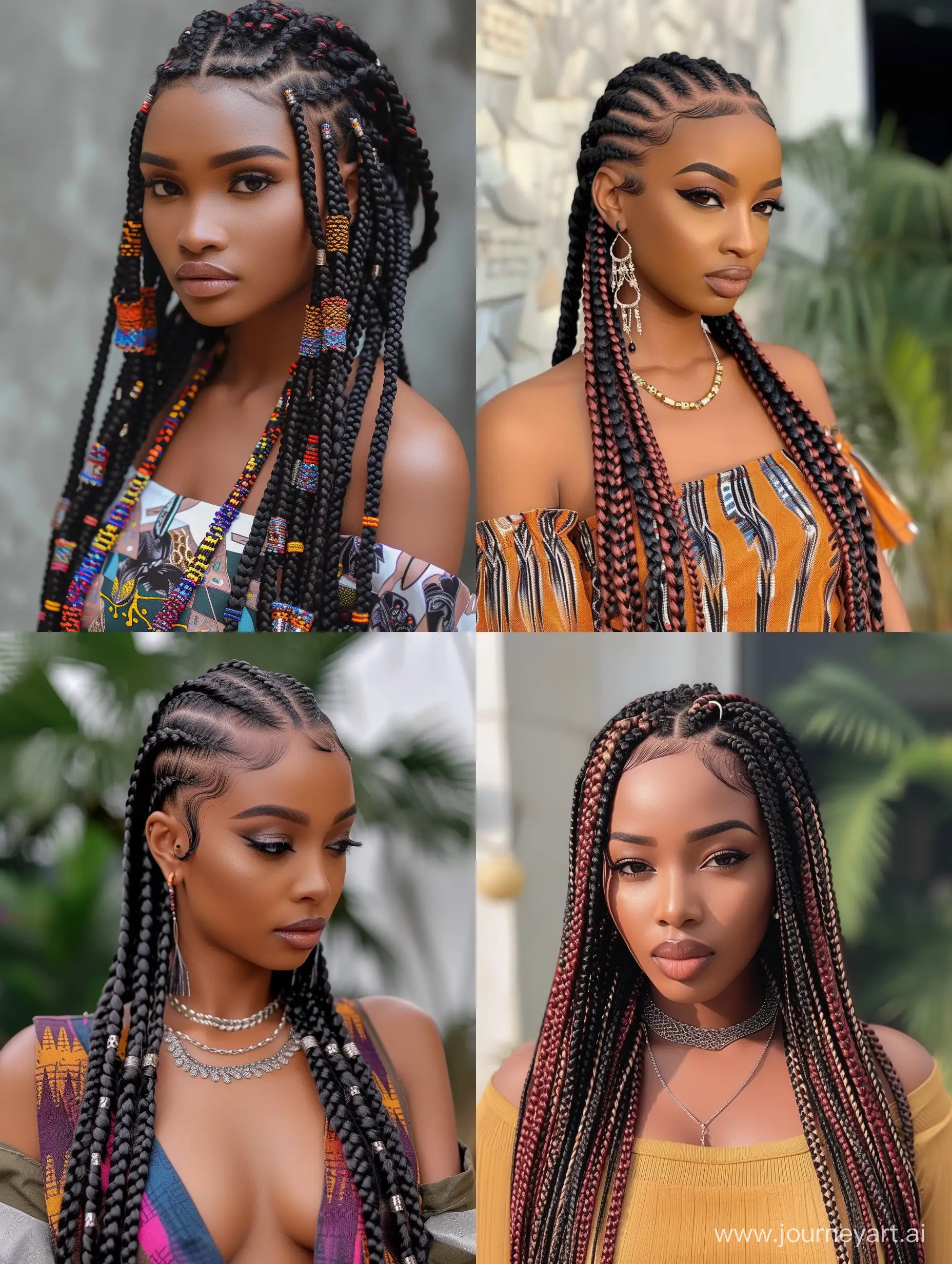 trendy fulani braids hairstyles with color for women 2024