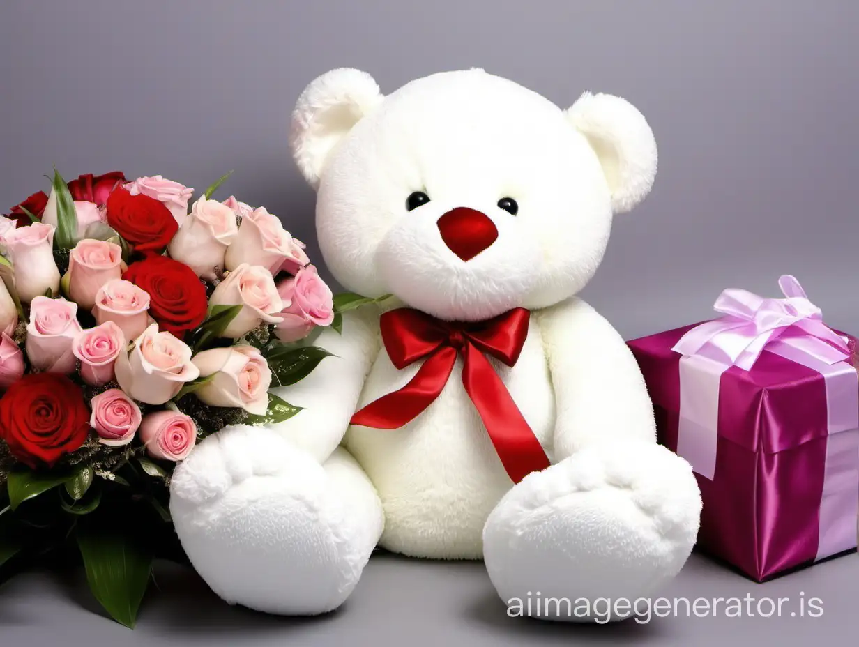 On March 8th, lots of flowers and gifts, a plush toy, a big number 8