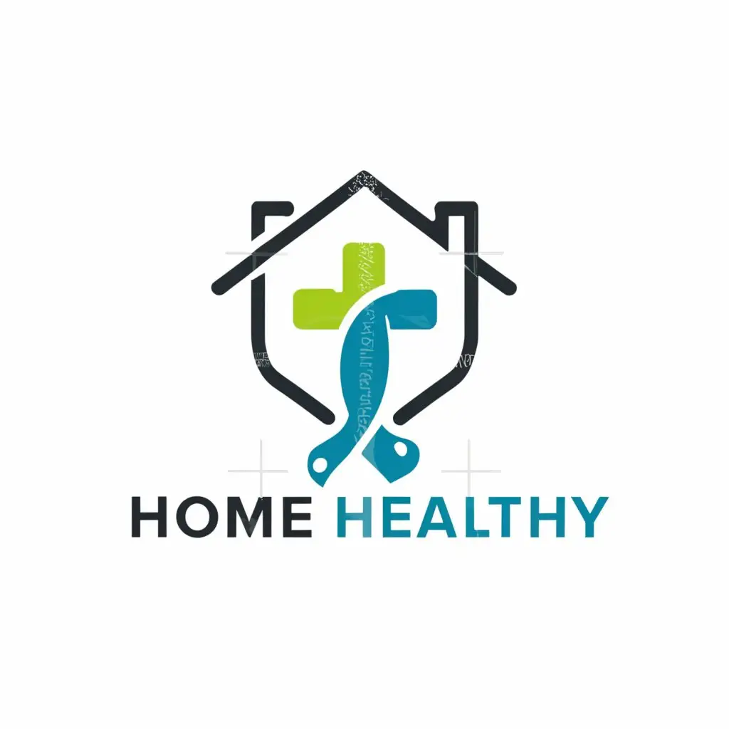 a logo design,with the text "HOME HEALTHY", main symbol:a Medical symbol with home icon,Minimalistic,be used in Medical Dental industry,clear background