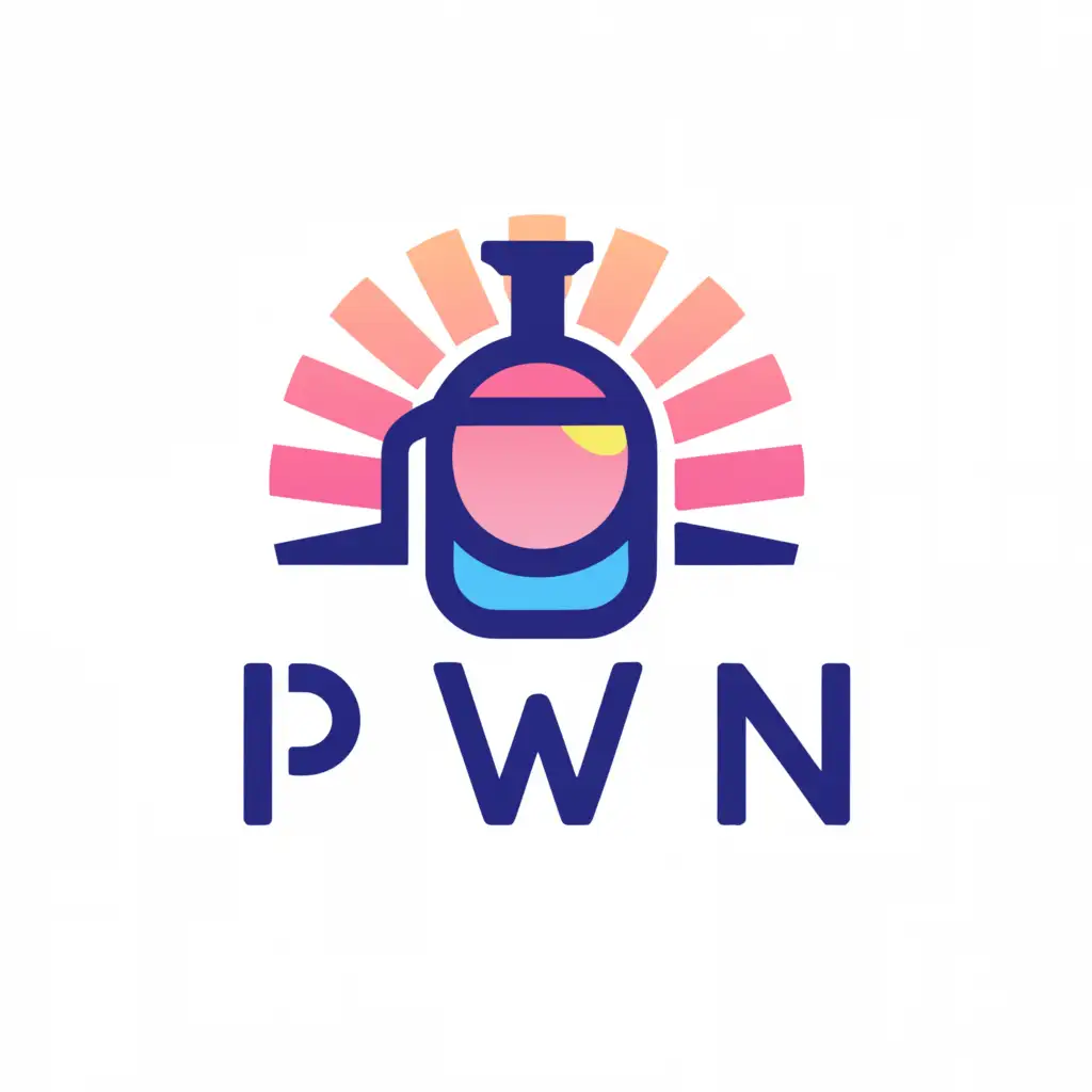 a logo design,with the text "PWN", main symbol:Skincare packaging colour blue pink sky,Moderate,clear background