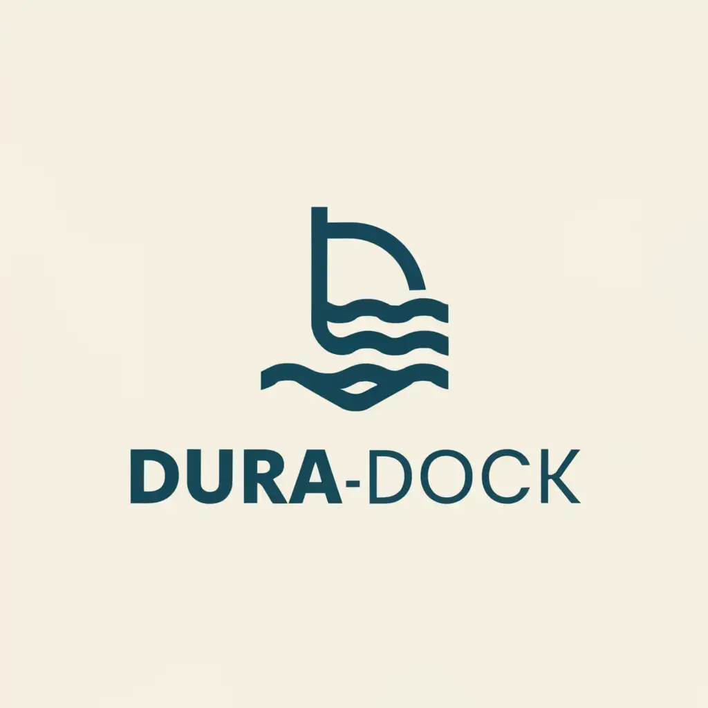 a logo design,with the text "DURA-DOCK", main symbol:water,Moderate,be used in Construction industry,clear background