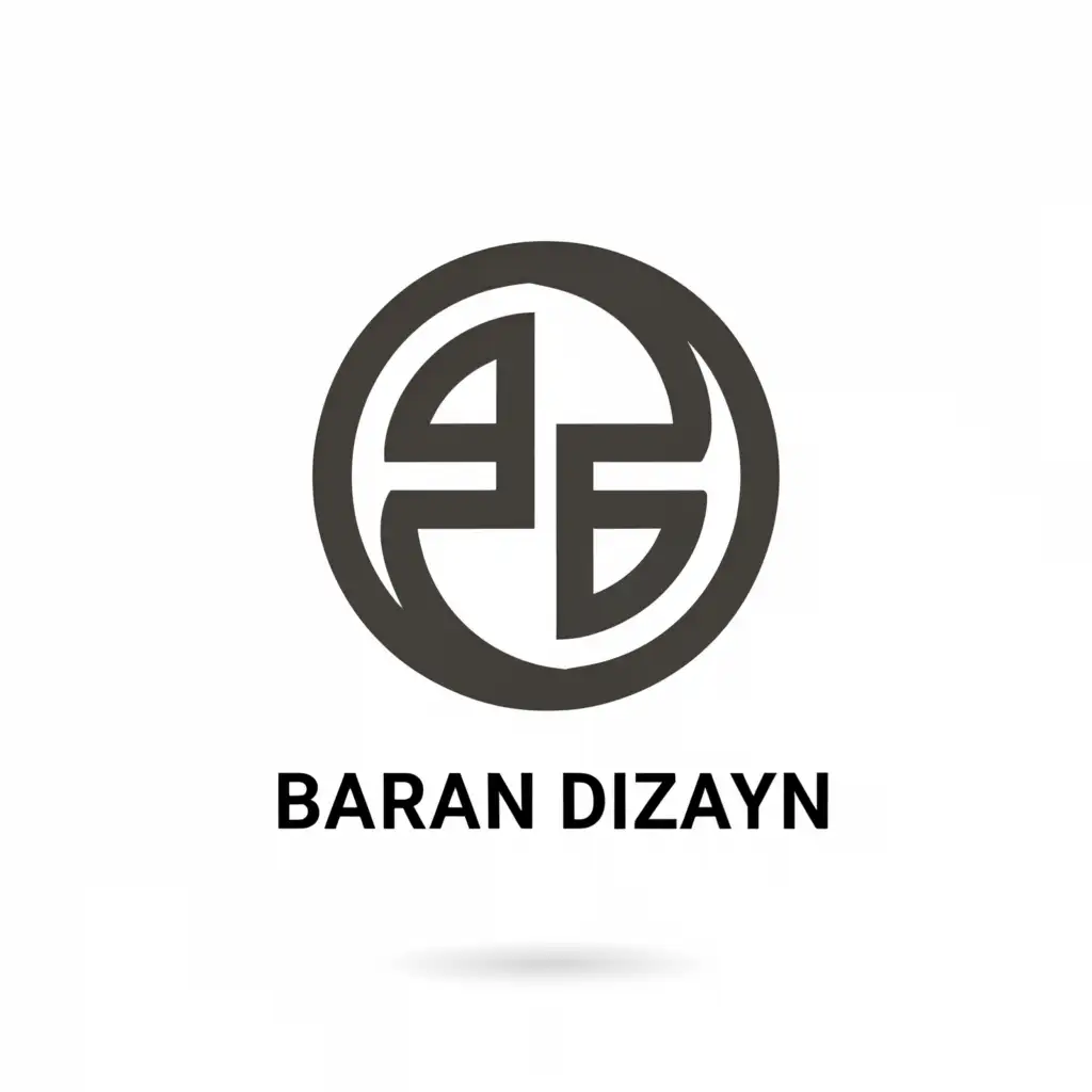 a logo design,with the text "BARAN DIZAYN", main symbol:minimalistic, circle, rectangle, black,Minimalistic,clear background