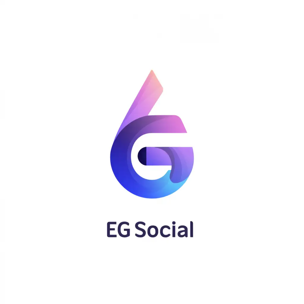 a logo design,with the text "EG Social", main symbol:modern logo, EG Social, social media marketing agency, Egypt, color gradient, light blue, purple, innovation, creativity, complex logo, exponential growth, rocket, graph, upwards, sales skyrocketing, success,Minimalistic,be used in Finance industry,clear background