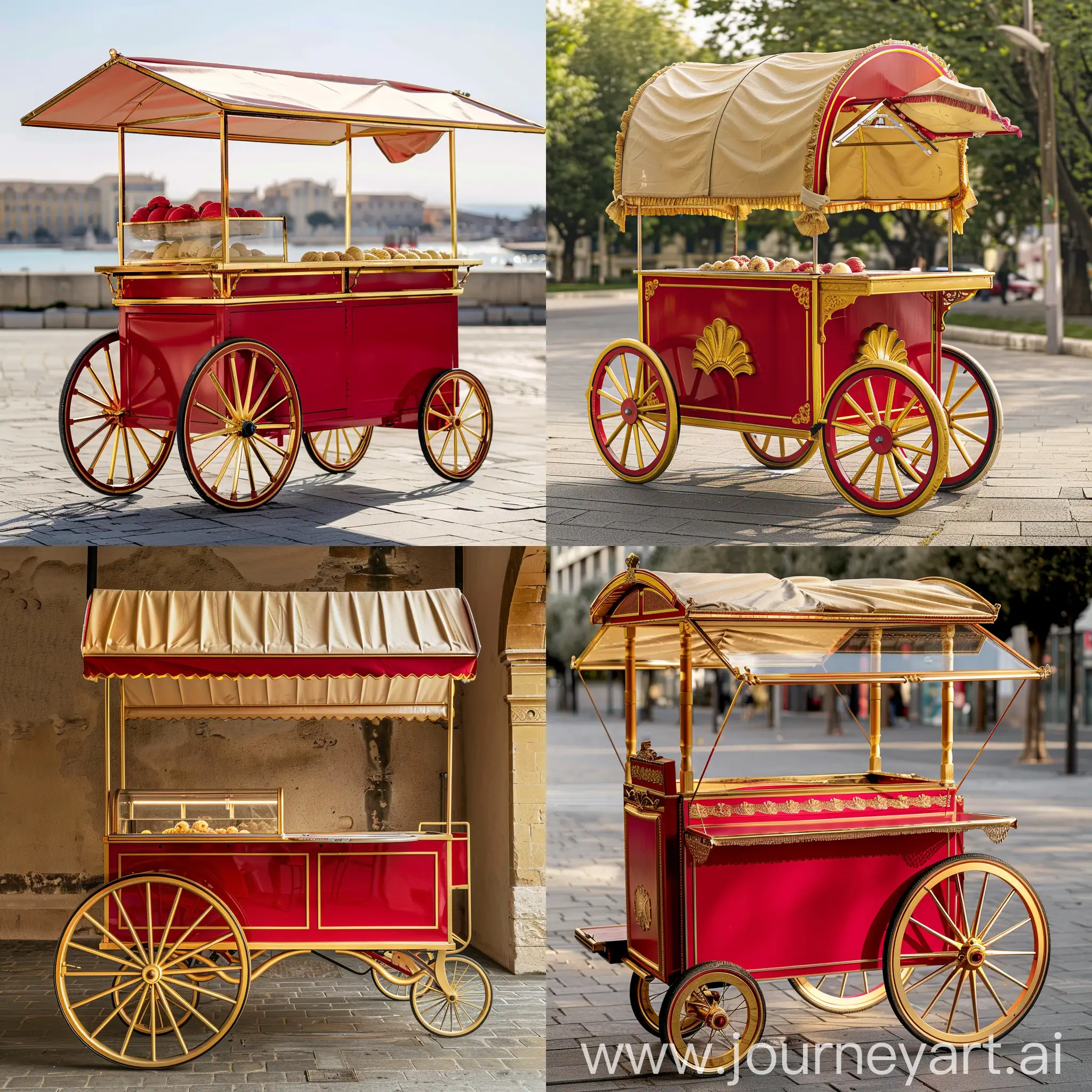 Vintage-Gelato-Cart-with-Spoked-Wheels-in-Urban-Provence-Setting