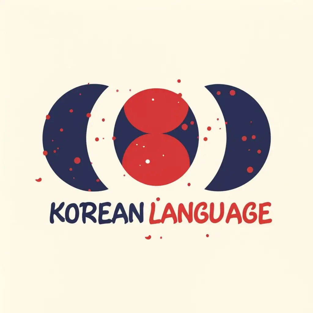 logo, Korea, blue, white and red. aesthetic, with the text "Korean Language", typography, be used in Education industry