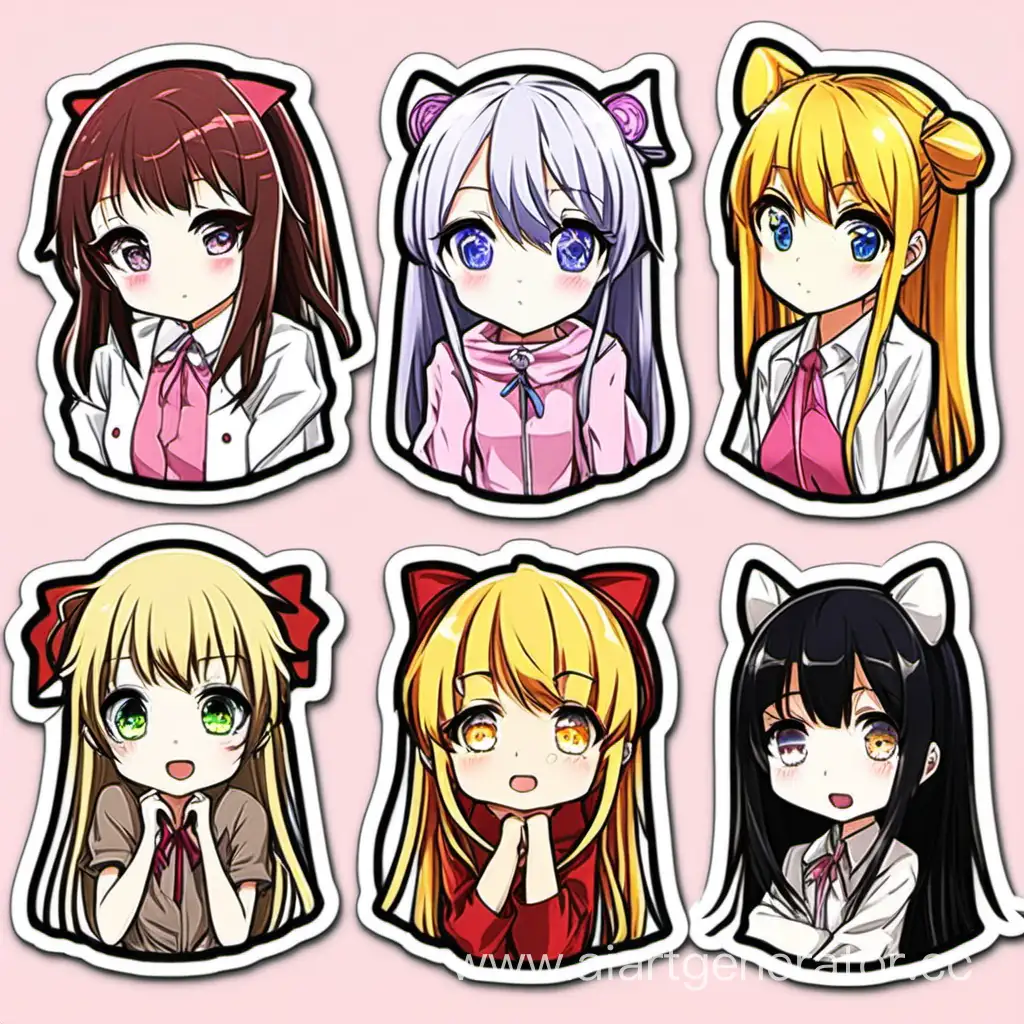 Six-Cute-Anime-Girl-Stickers-Set-for-Expressive-Messaging