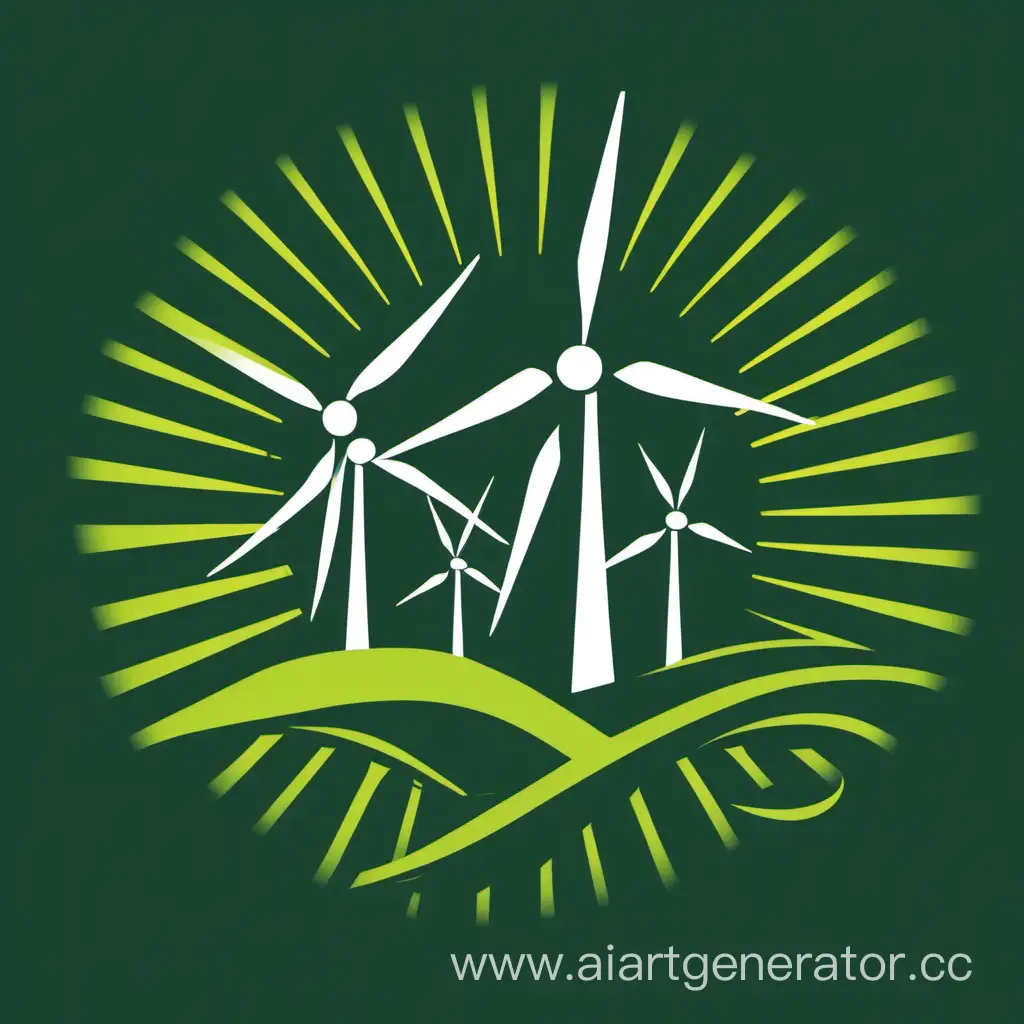 Logo, solar energy, wind energy and biomass energy.
