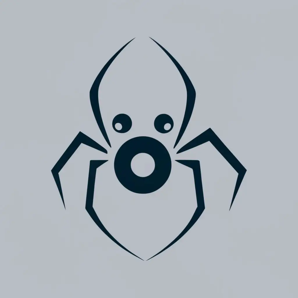 logo, A spider that exits out of a browser, with the text "Crawly", typography, be used in Internet industry