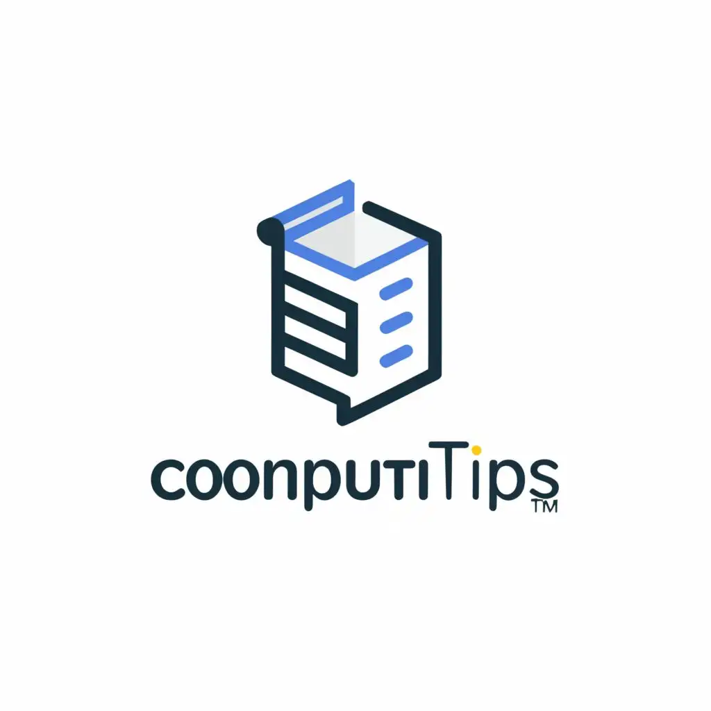 a logo design,with the text "CompuTips", main symbol:handbooks. notes, Computer,Minimalistic,be used in Education industry,clear background