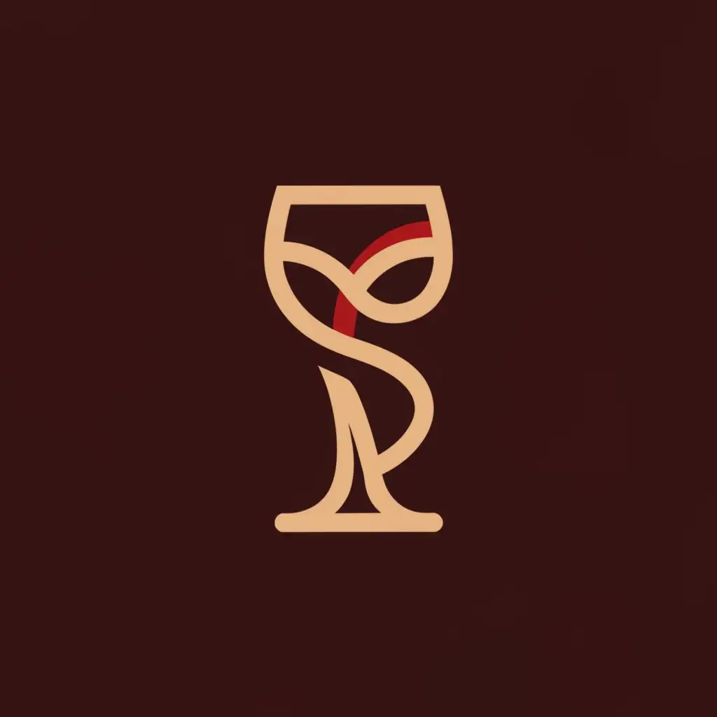 a logo design,with the text "Shots", main symbol:Wine glass forming the letter S, color: cream, dark orange, black,Moderate,clear background