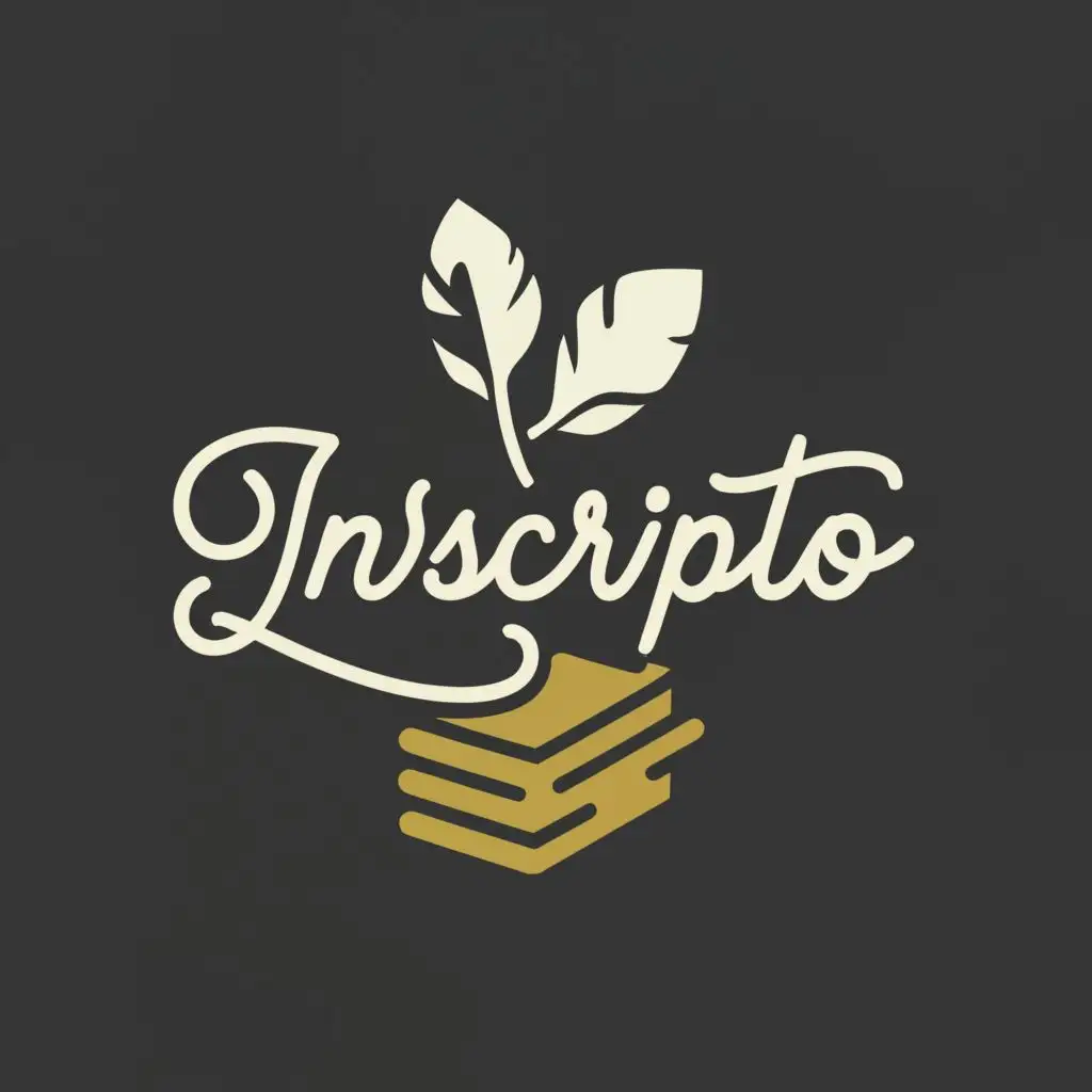 logo, ink and quill, log book, modern, material design, with the text "inscripto", typography
