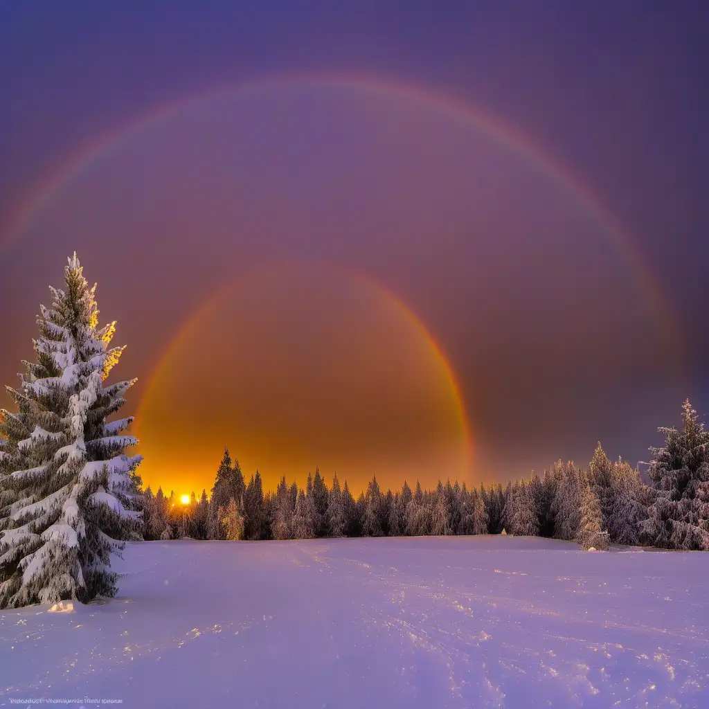 Celestial Winter Solstice Sunrise with Cosmic Super Galactic Jesus Rainbow