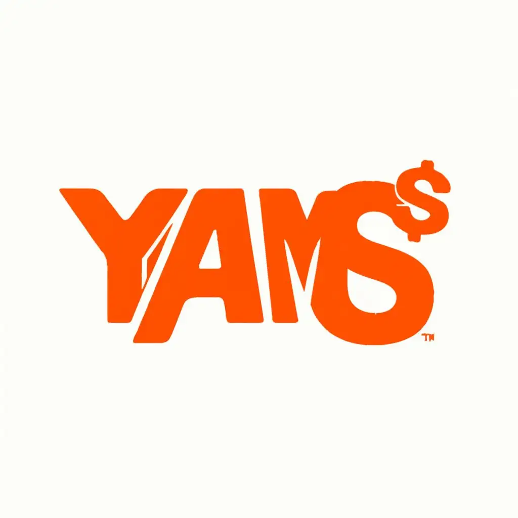 logo, YAM$, with the text "YAM$", typography