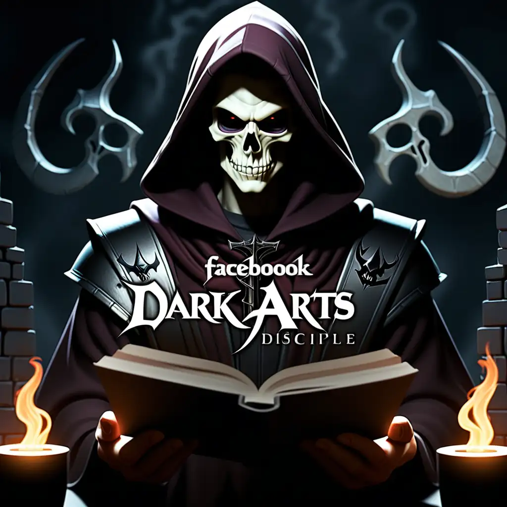 create a Facebook banner image  with the words Dark Arts Disciple in it. make sure to get text right
