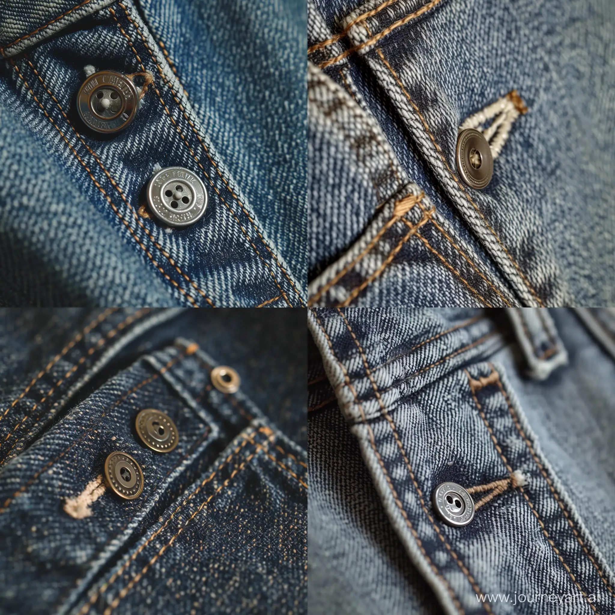 detail on the button fastening of the jeans