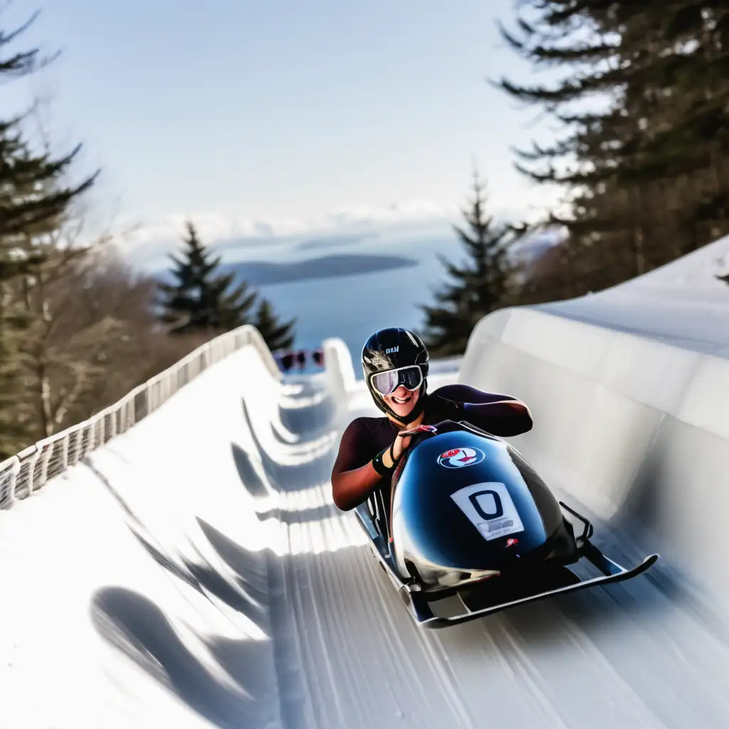 Thrilling Luge Adventure on Icy Slopes